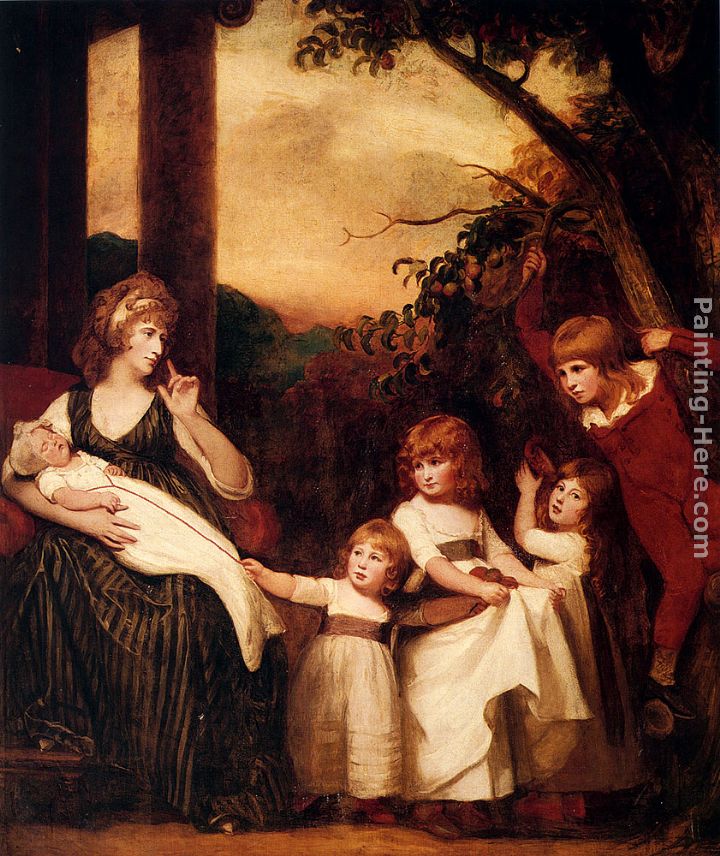 Portrait Of Charlotte Bosanquet With Her Five Elder Children painting - George Romney Portrait Of Charlotte Bosanquet With Her Five Elder Children art painting